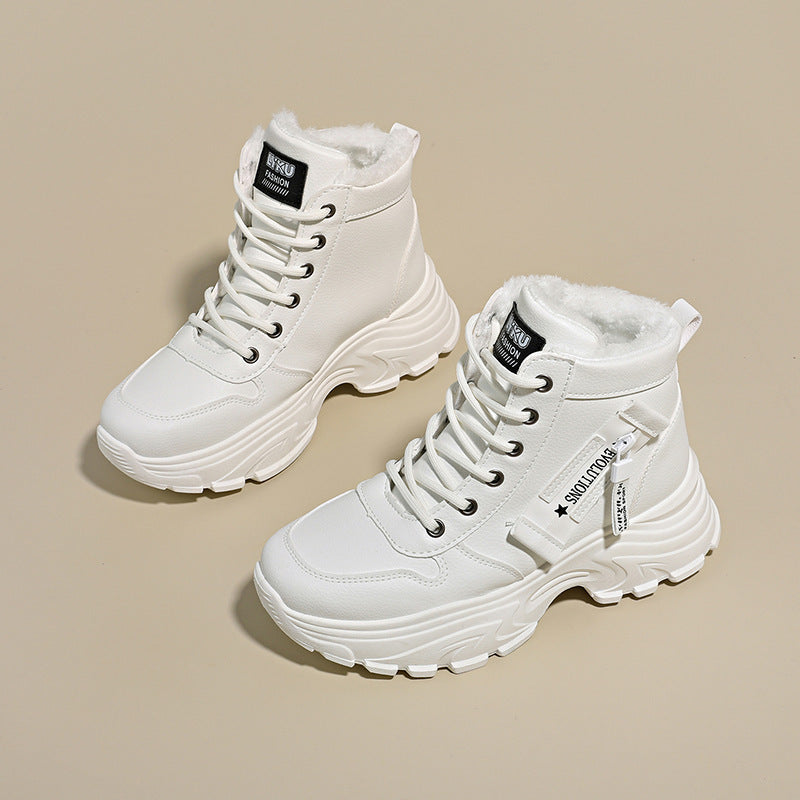 Damen modische High-Top Sneakers mit trendy Reißverschluss und komfortablem Innenfutter R&B