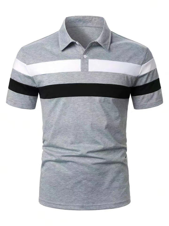 Herren Polohemd mit modernem Farbblockdesign und atmungsaktiven Materialien R&B