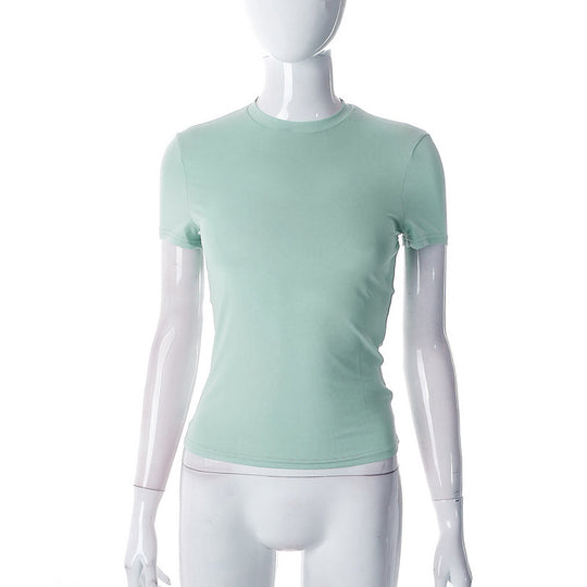 Damen Figurbetontes Kurzarm-T-Shirt mit hochqualitativem Stretch-Material R&B
