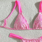 Damen Floral Lace Triangel-Bikini Set R&B