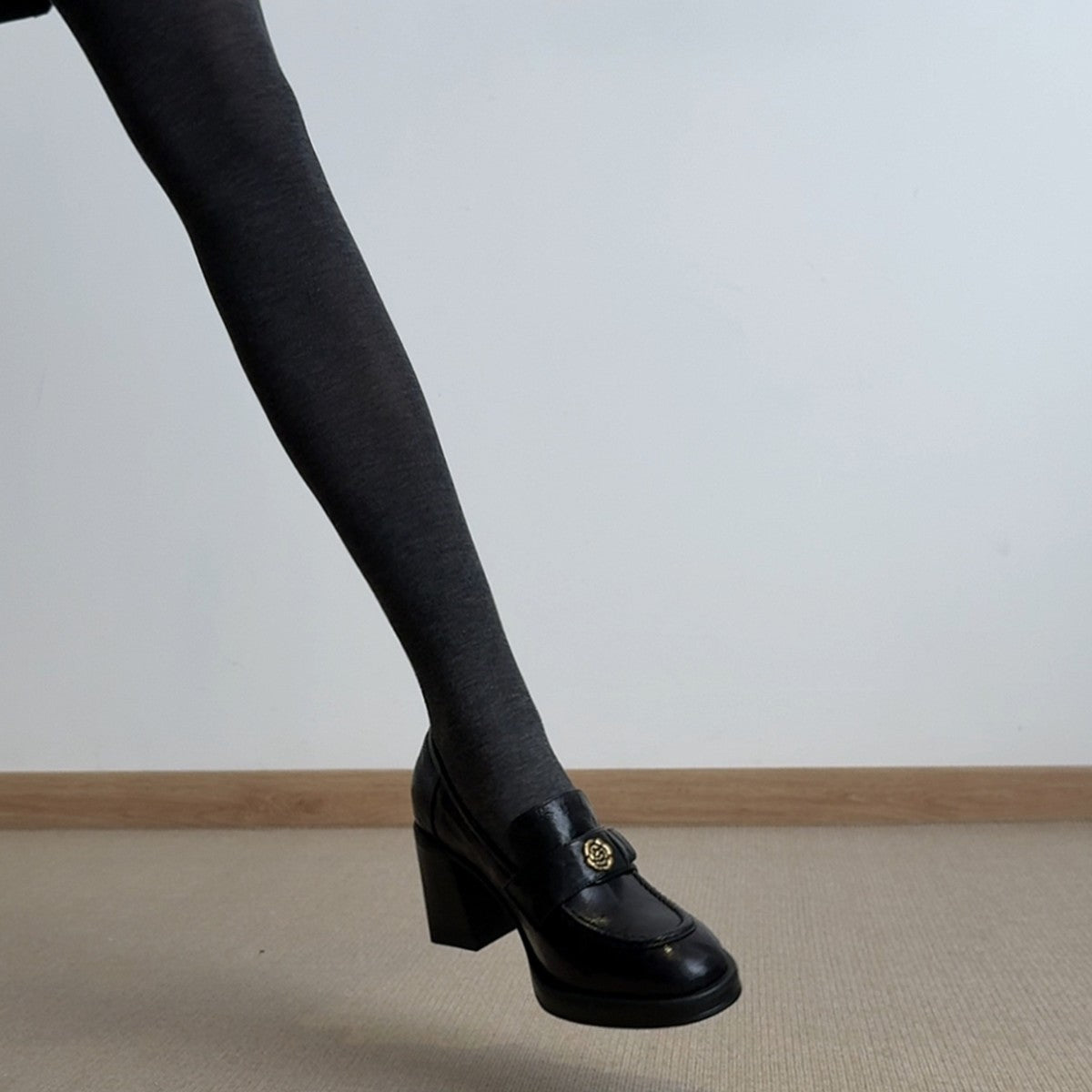 Damen elegante Loafers mit dekorativen Schnallen und komfortablem Absatz R&B