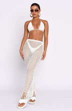 Damen gehäkelter Bikini und Röhrenhose Set R&B