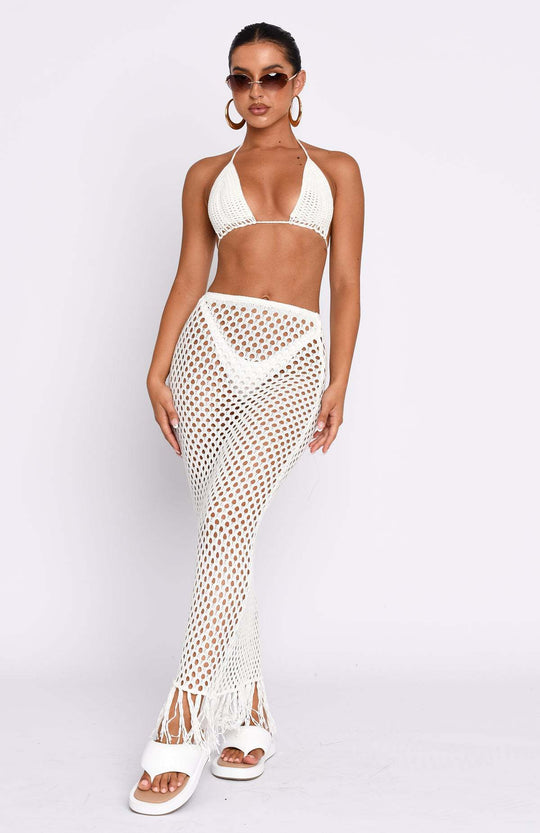 Damen gehäkelter Bikini und Röhrenhose Set R&B