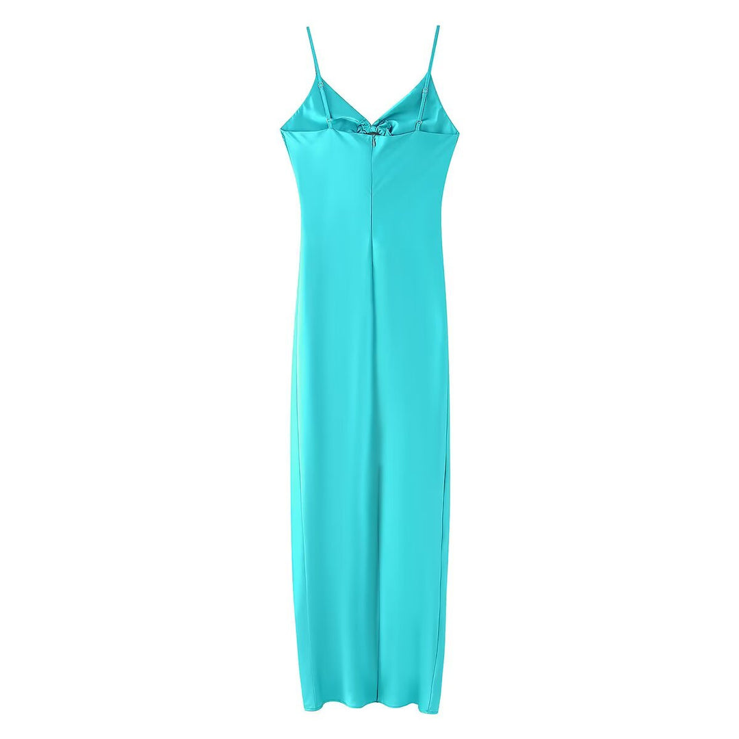 Damen Maxikleid mit einem eleganten Oberteil und zarten Rüschen R&B