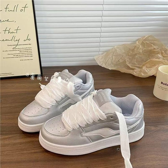 Damen Elegante und modische Sneakers mit dicker Laufsohle R&B