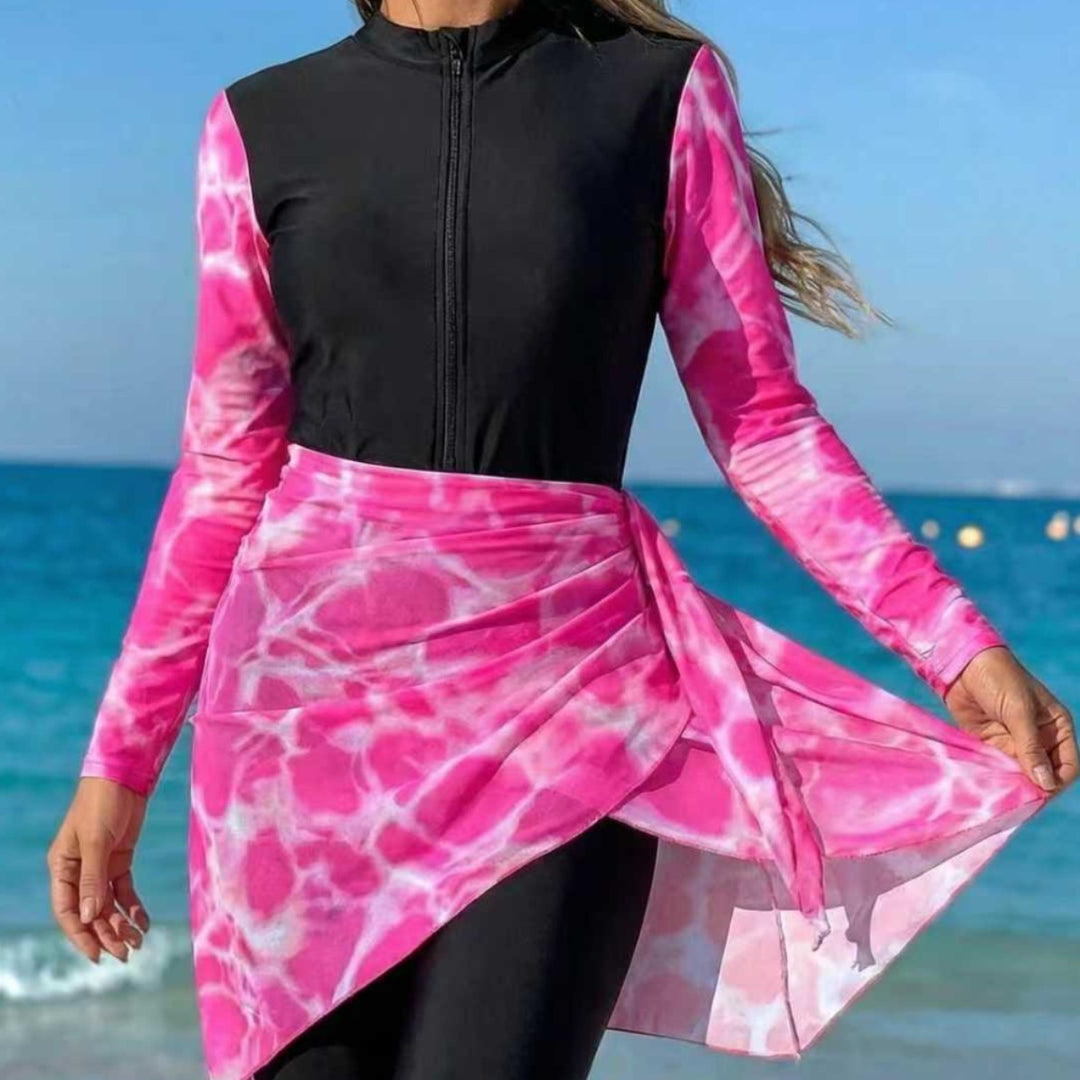 Damen modischer Rashguard mit Wickelrock R&B