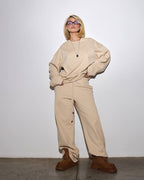 Damen lässiges Oversized Sweatshirt und weite Jogginghose Set R&B