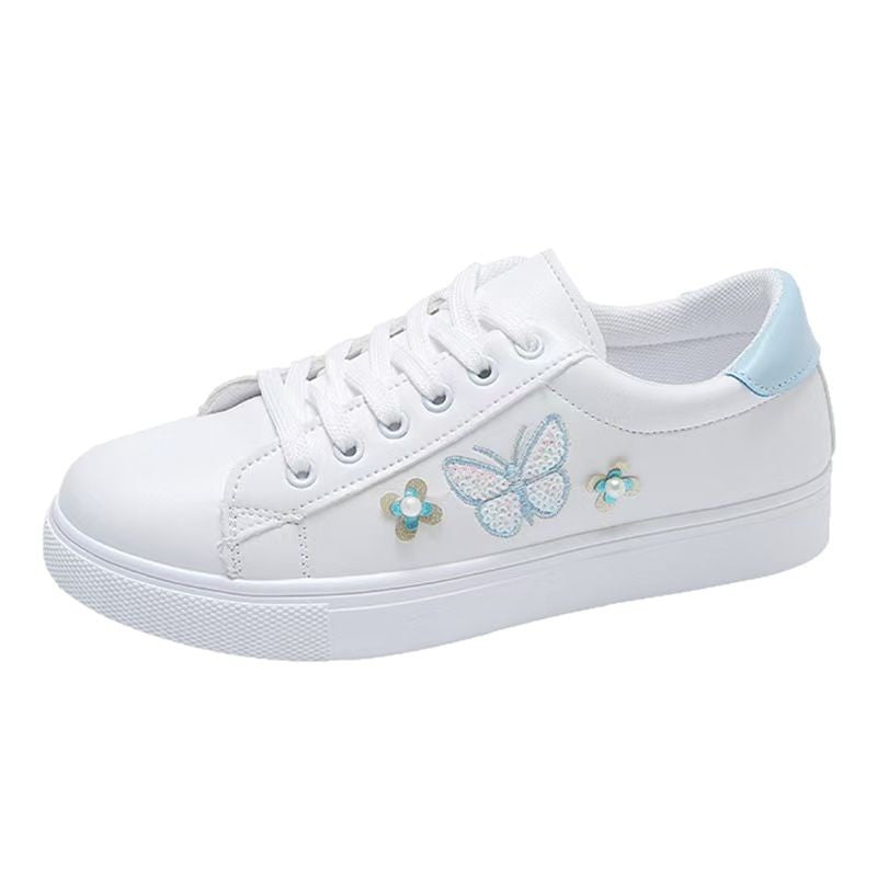 Damen Freizeit Sneakers mit verspieltem Schmetterlings- und Blumenmotiv R&B