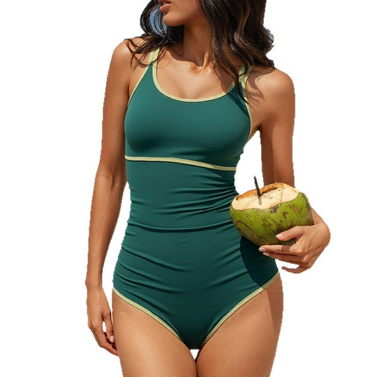 Damen Einteiler Badeanzug mit sportlichem Flair und modernem Schnitt R&B