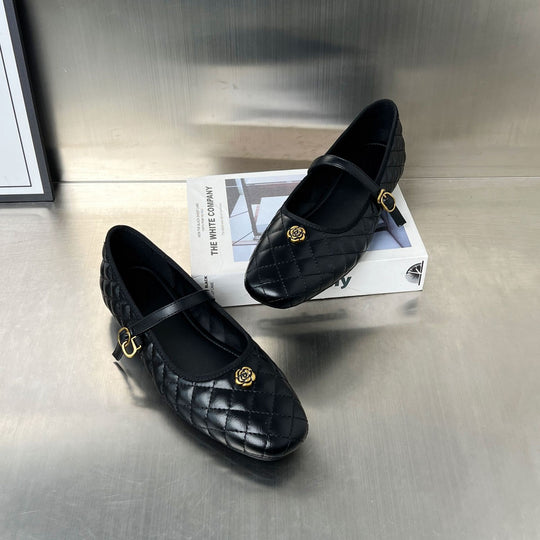 Damen elegante Ballerinas mit bequemer Riemenverzierung und edler Steppung R&B