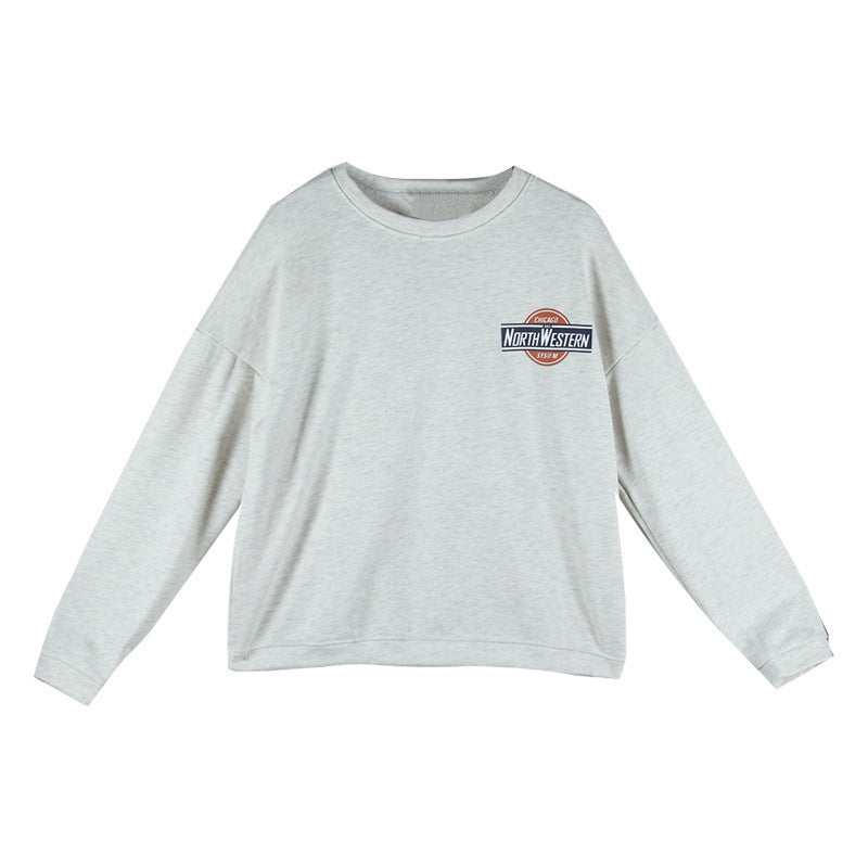 Damen lässiger Oversized-Pullover mit modischem Logo und angenehm weichem Innenfutter