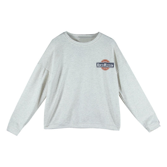 Damen lässiger Oversized-Pullover mit modischem Logo und angenehm weichem Innenfutter R&B