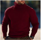 Herren nan gerippter Rollkragenpullover schmal geschnitten aus Feinstrick mit Stretch und thermoregulierender Wollmischung R&B
