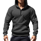 Herren Kapuzensweater mit kurzem Reißverschluss und praktischer Kängurutasche R&B