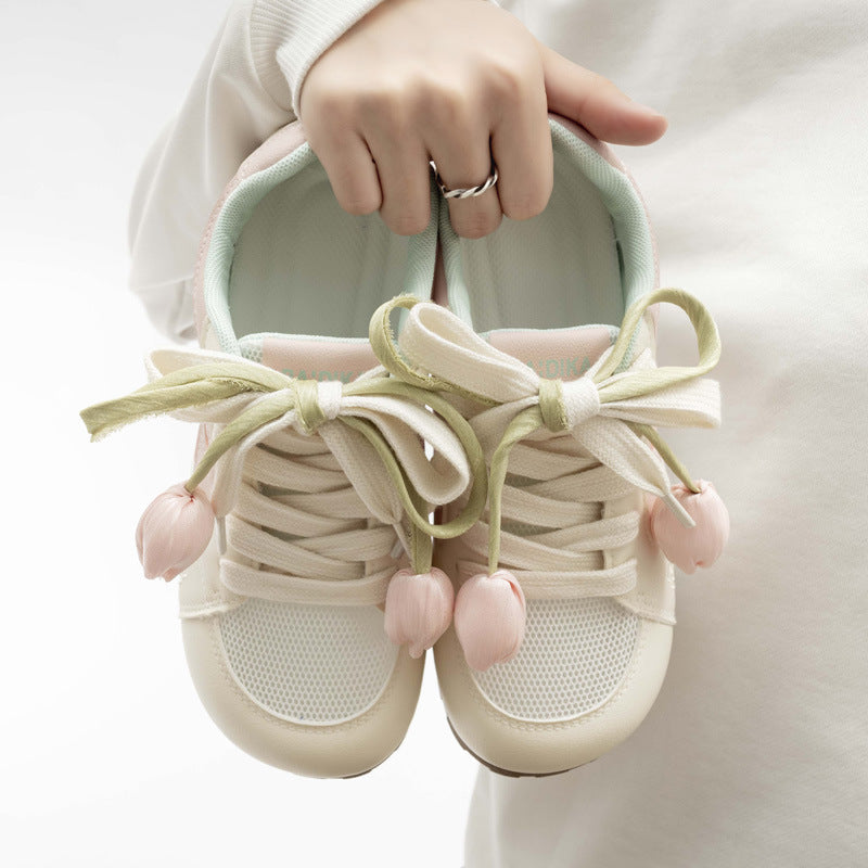 Damen modische Sneaker mit einzigartigem Blumenmotiv und bequemer Dämpfung