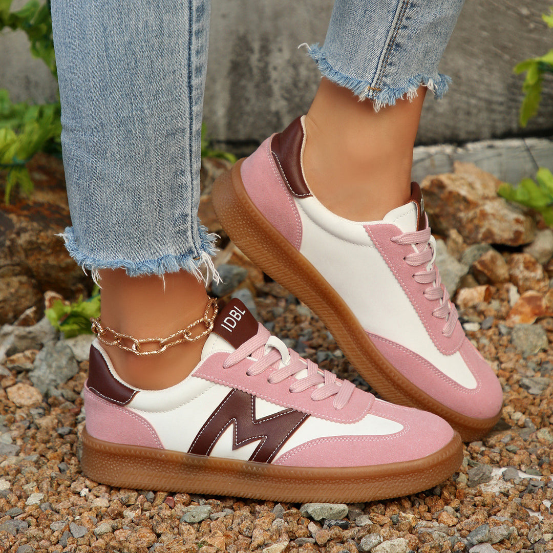 Damen Sneakers mit modischer Suede-Oberfläche und rutschfester Gummisohle R&B
