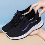 Damen Sportliche Freizeit-Sneaker mit elastischem Schnellschnürsystem und atmungsaktivem Obermaterial R&B