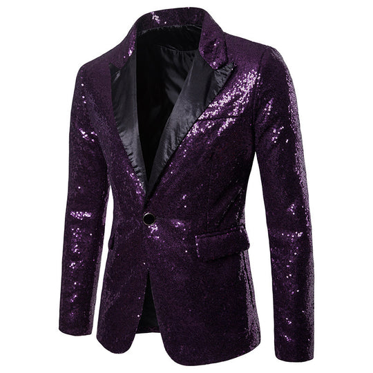 Herren Pailletten Formal Blazer R&B
