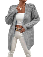 Damen Strickjacke mit offenem Schnitt und luxuriösem Texturmuster R&B
