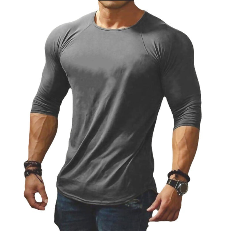 Herren körperbetontes Langarm-T-Shirt mit elastischem Tragekomfort R&B