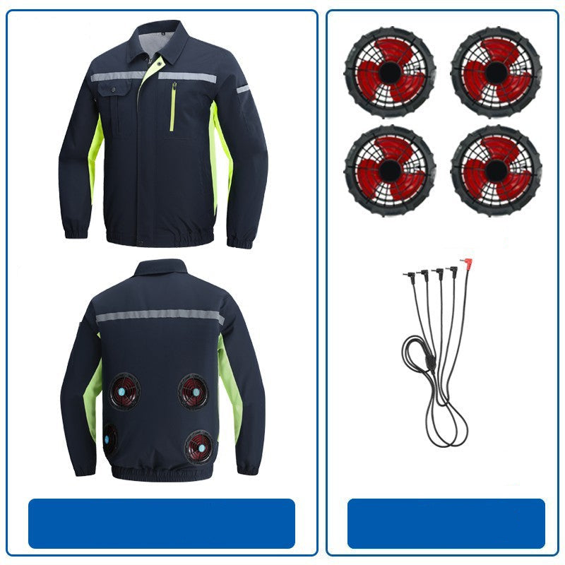 Herren nan atmungsaktive Arbeitsjacke mit integrierten Rückenlüftern und reflektierenden Streifen R&B