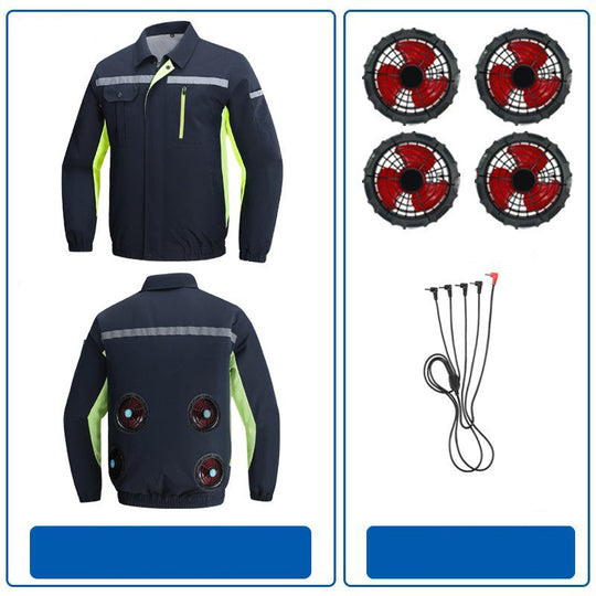 Herren nan atmungsaktive Arbeitsjacke mit integrierten Rückenlüftern und reflektierenden Streifen R&B