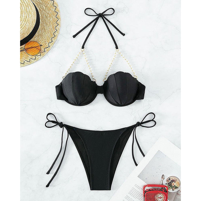 Damen Bikini-Set mit eleganten Muschel-Design und raffinierten Trägerdetails R&B