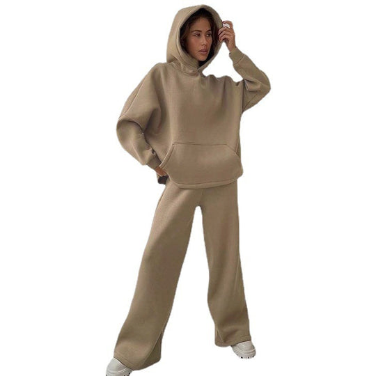 Damen lässiges und oversized Hoodie-Set mit weit geschnittenen Hosen R&B