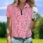 Damen Golfpolo mit modernem Reißverschluss und lR&Bhaftem Design R&B
