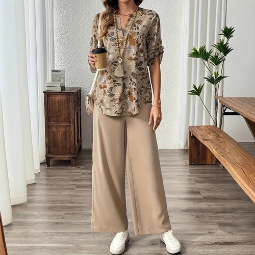 Damen lässige und elegante Blusen mit floralem Muster R&B