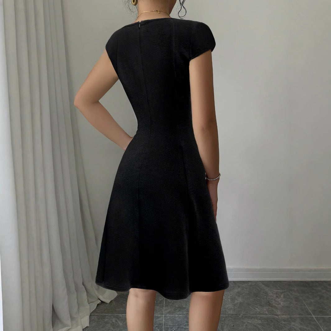 Damen Ärmelloses A-Linien Kleid mit quadratischem Ausschnitt R&B
