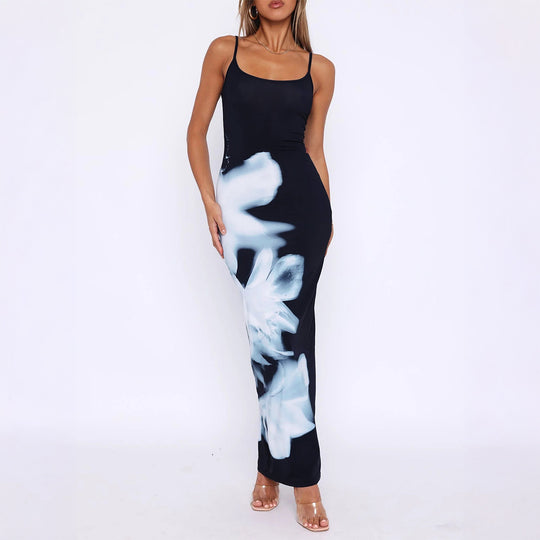 Damen Elegantes Lang-Kleid mit floralen Akzenten R&B