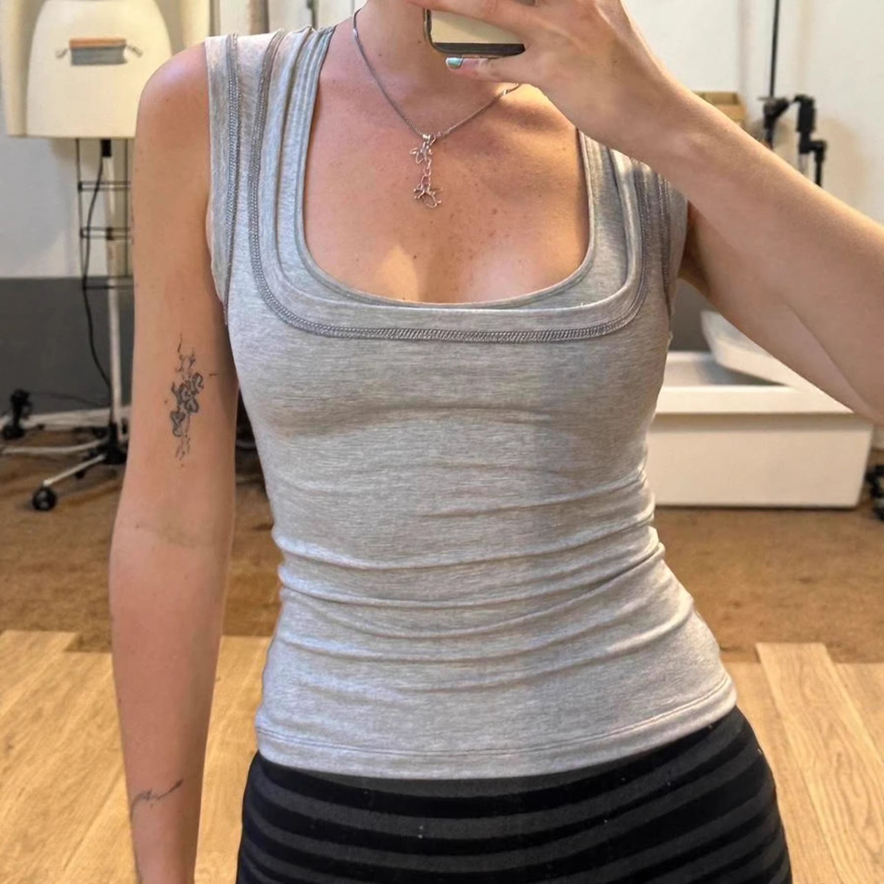 Damen Funktions-Tanktop mit doppeltem Trägersystem und atmungsaktivem Stoff R&B