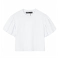 Damen modisches Crop-Top mit voluminösen Puffärmeln R&B