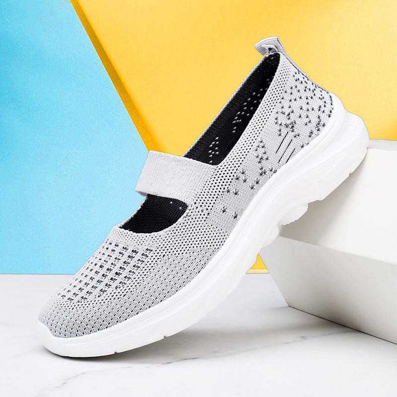 Damen bequeme Slip-On Sneakers mit gepolstertem Riemen R&B