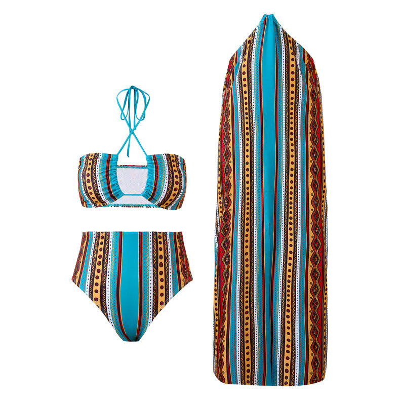 Damen Bikini-Set mit raffiniertem Wickeldesign und trendigem Mustermix R&B