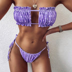 Damen Bandeau-Bikini-Set mit eleganten Rüschendetails R&B