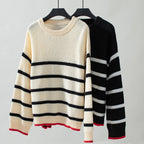 R&B | Gestreifter Strickpullover Mit Weichem Material