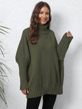 Damen Oversize Rollkragenpullover mit strukturiertem Strick R&B