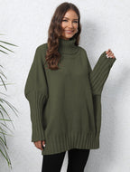 Damen Oversize Rollkragenpullover mit strukturiertem Strick R&B