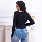 Damen Wrap-Bluse mit Ballonärmeln R&B