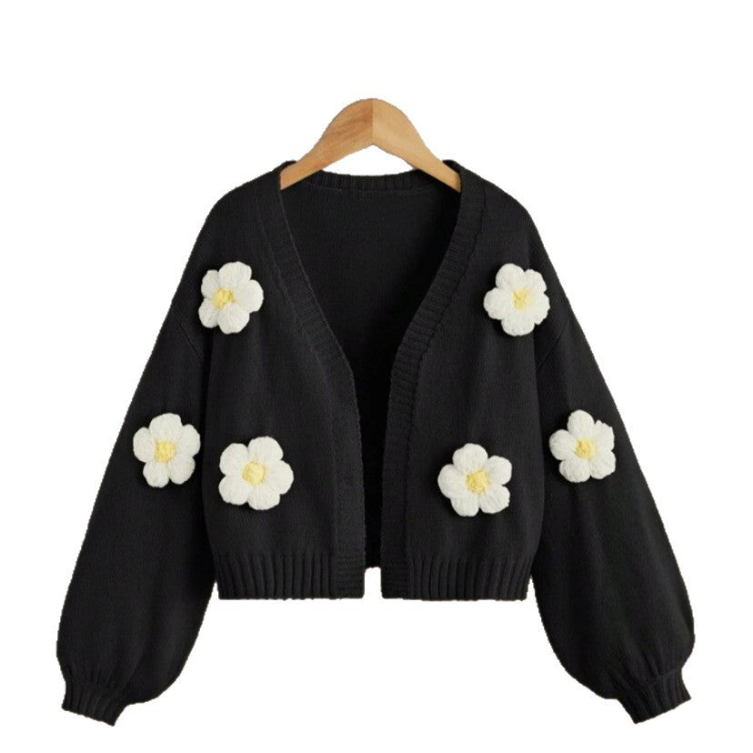 Damen Kurzjacke mit verspielten Blumenapplikationen R&B