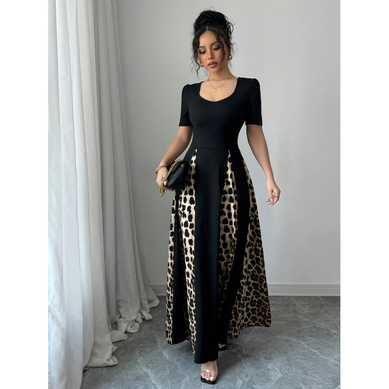 Damen Maxikleid mit elegantem Schnitt und modischem Tiermuster R&B