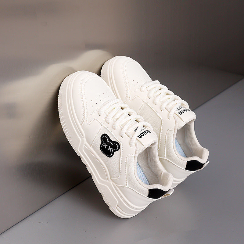 Damen Sneaker mit süßem Bärenmotiv und dicker Sohle R&B