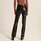 Damen Kunstlederhose mit geradem Bein