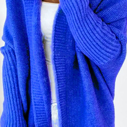 Damen Lässiger Strickpullover mit offener Front und feiner Struktur R&B