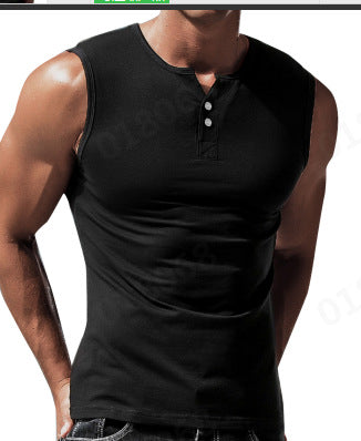 Herren Tanktop mit ausgewogenem Schnitt und praktischen Druckknöpfen R&B