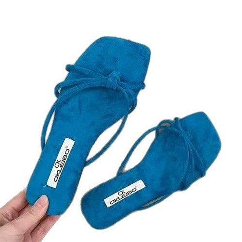 Damen modische Zehentrenner mit eleganten Schnürdetails R&B
