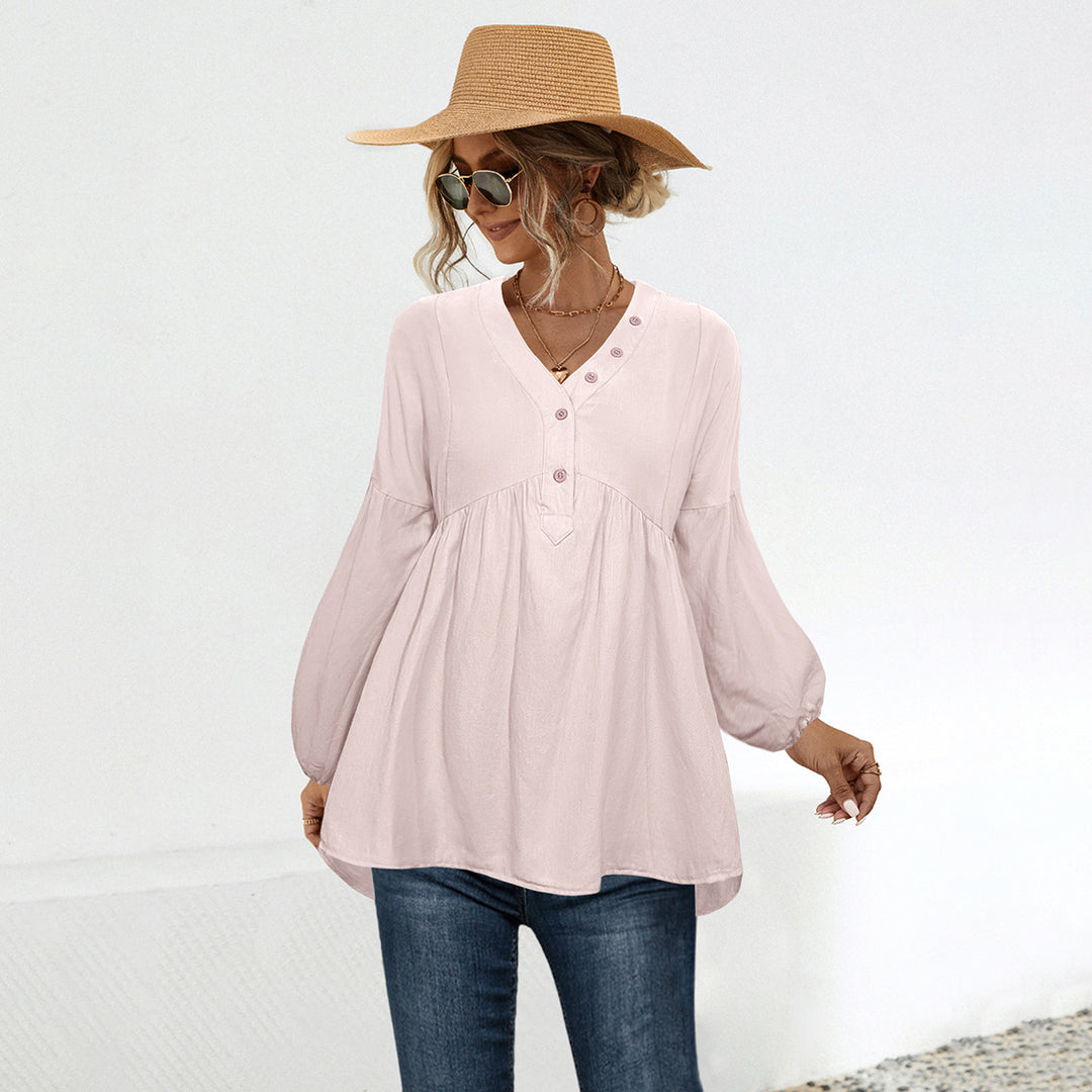 Damen Blusenshirt mit lässigem Schnitt und eleganten Knopfdetails R&B