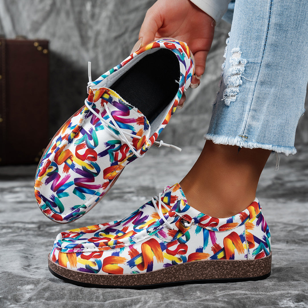 Damen Freizeitschuhe mit buntem Floral-Design R&B